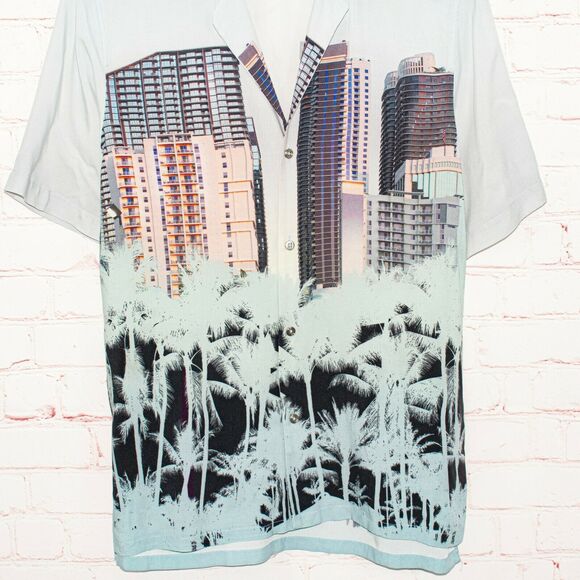 MAXIME SIMOENS MX Men's Building Palm Button up Shirt Size Medium - Picture 4 of 10